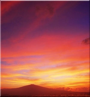 Hawaii skydiving sunset